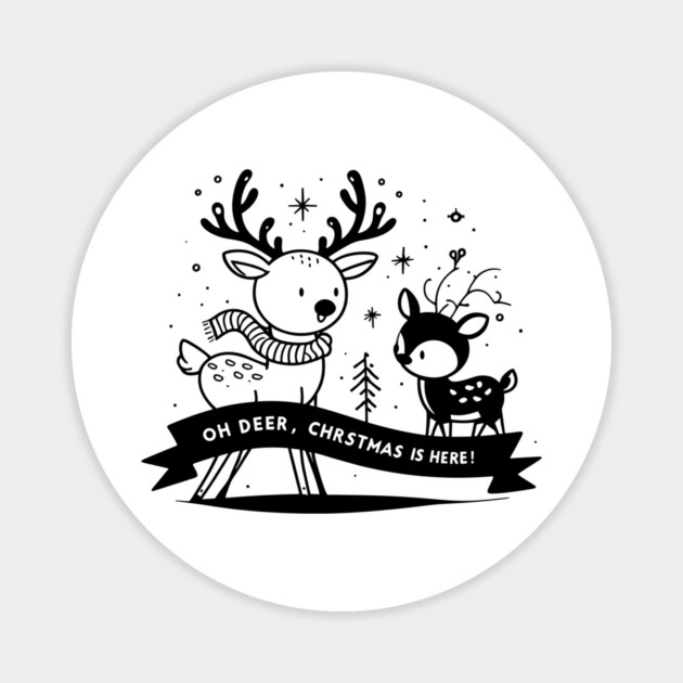 Oh Deer Christmas is Here! Magnet by Frank Ring
