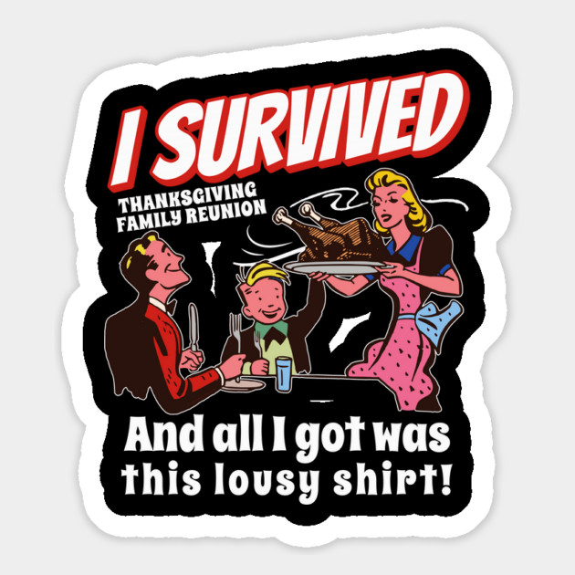 Thanksgiving Survivor Retro Style Family Dinner Design Magnet by creative