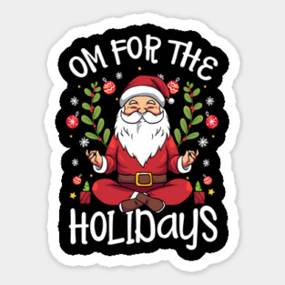 OM for the Holidays Santa in Lotus Pose Magnet