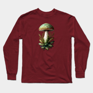Mushroom in Greens Long Sleeve T-Shirt