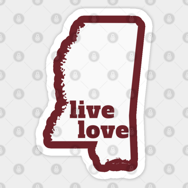 Mississippi - Live Love Mississippi Sticker by Yesteeyear