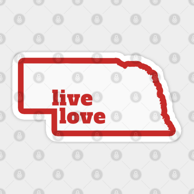 Nebraska - Live Love Nebraska Sticker by Yesteeyear