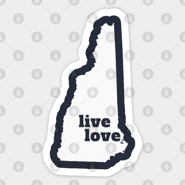 New Hampshire - Live Love New Hampshire Sticker by Yesteeyear