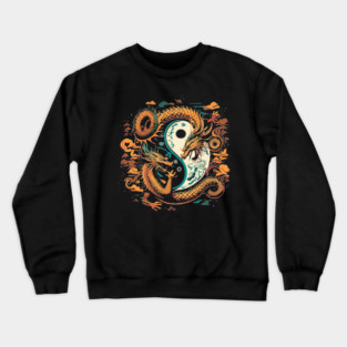 Chinese Year of the Dragon - Yin and Yang Design Crewneck Sweatshirt