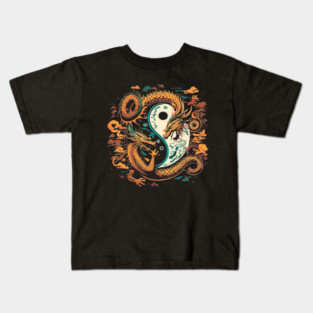 Chinese Year of the Dragon - Yin and Yang Design Kids T-Shirt