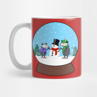 Opossum Snow Globe Mug