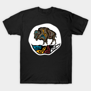 Four Directions Buffalo WAWEZHI Canada Indigenous Art T-Shirt