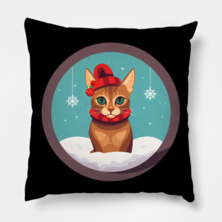 Abyssinian Cat Xmas Ornament, Love Cats Pillow