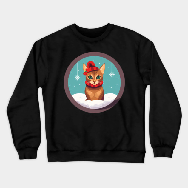 Abyssinian Cat Xmas Ornament, Love Cats Crewneck Sweatshirt by logiamerch