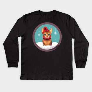 Abyssinian Cat Xmas Ornament, Love Cats Kids Long Sleeve T-Shirt