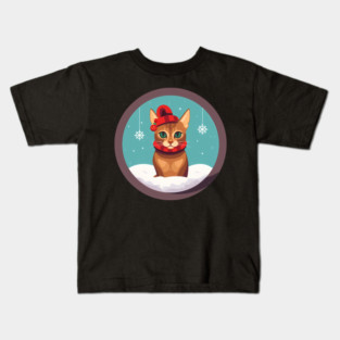 Abyssinian Cat Xmas Ornament, Love Cats Kids T-Shirt