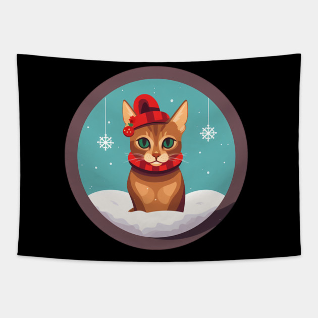 Abyssinian Cat Xmas Ornament, Love Cats Tapestry by logiamerch