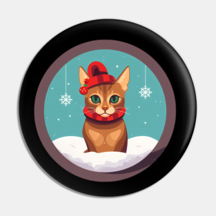 Abyssinian Cat Xmas Ornament, Love Cats Pin