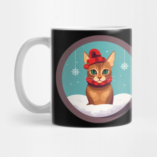 Abyssinian Cat Xmas Ornament, Love Cats Mug