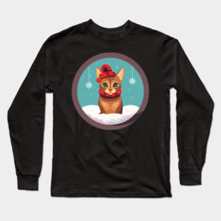 Abyssinian Cat Xmas Ornament, Love Cats Long Sleeve T-Shirt