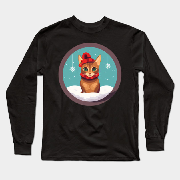 Abyssinian Cat Xmas Ornament, Love Cats Long Sleeve T-Shirt by logiamerch