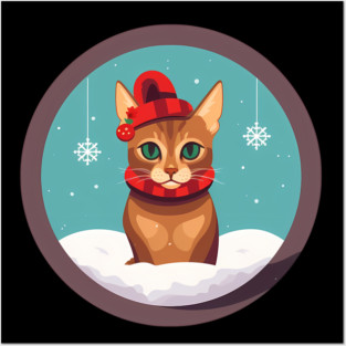 Abyssinian Cat Xmas Ornament, Love Cats Posters and Art