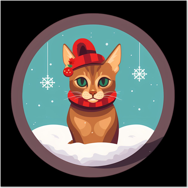 Abyssinian Cat Xmas Ornament, Love Cats Wall Art by logiamerch