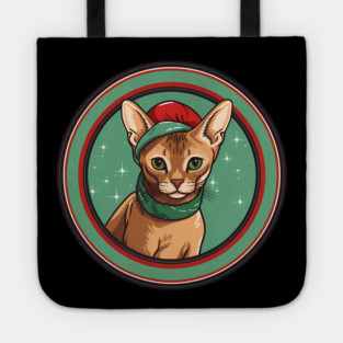 Abyssinian Cat Xmas Ornament, Love Cats Tote