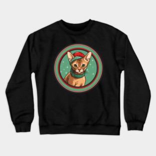 Abyssinian Cat Xmas Ornament, Love Cats Crewneck Sweatshirt
