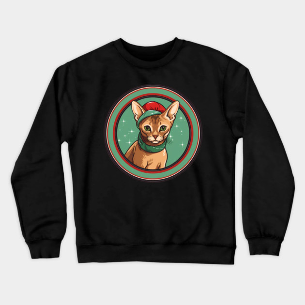 Abyssinian Cat Xmas Ornament, Love Cats Crewneck Sweatshirt by logiamerch