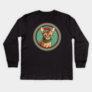Abyssinian Cat Xmas Ornament, Love Cats Kids Long Sleeve T-Shirt