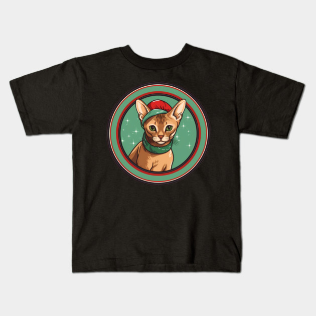 Abyssinian Cat Xmas Ornament, Love Cats Kids T-Shirt by logiamerch