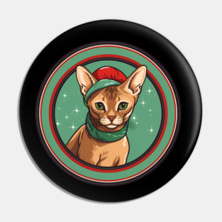 Abyssinian Cat Xmas Ornament, Love Cats Pin