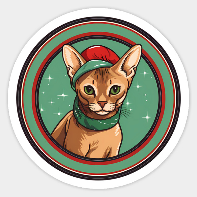 Abyssinian Cat Xmas Ornament, Love Cats Sticker by logiamerch