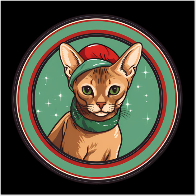 Abyssinian Cat Xmas Ornament, Love Cats Wall Art by logiamerch