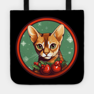 Abyssinian Cat Xmas Ornament, Love Cats Tote