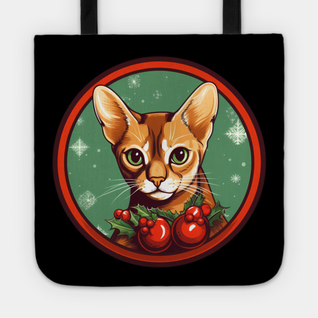 Abyssinian Cat Xmas Ornament, Love Cats Tote by logiamerch