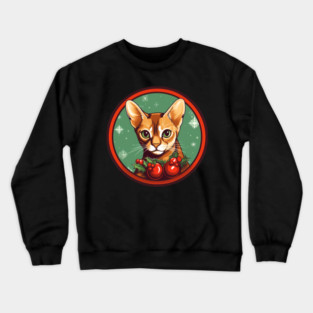 Abyssinian Cat Xmas Ornament, Love Cats Crewneck Sweatshirt