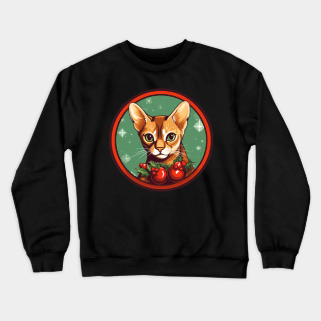 Abyssinian Cat Xmas Ornament, Love Cats Crewneck Sweatshirt by logiamerch