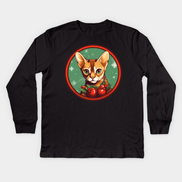 Abyssinian Cat Xmas Ornament, Love Cats Kids Long Sleeve T-Shirt by logiamerch