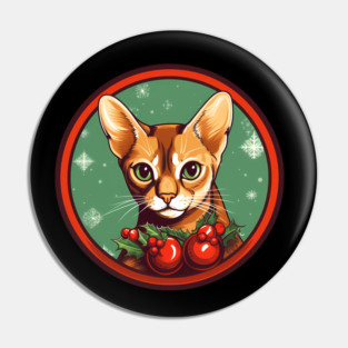 Abyssinian Cat Xmas Ornament, Love Cats Pin