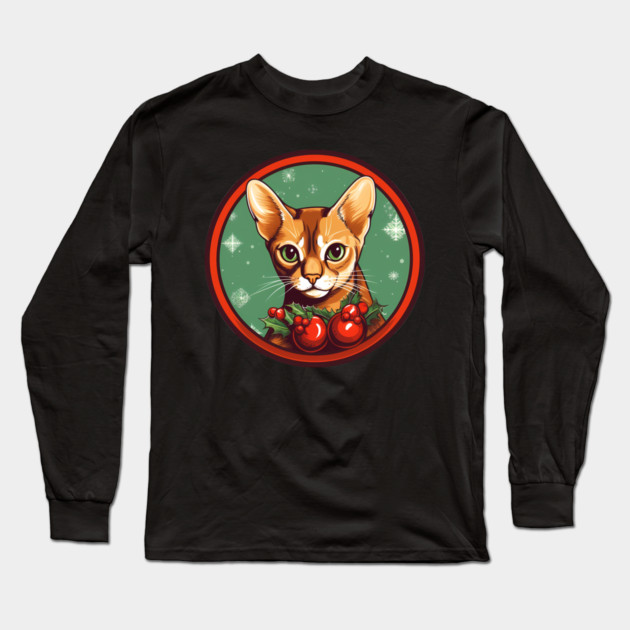 Abyssinian Cat Xmas Ornament, Love Cats Long Sleeve T-Shirt by logiamerch