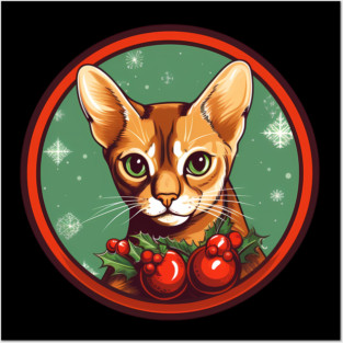 Abyssinian Cat Xmas Ornament, Love Cats Posters and Art