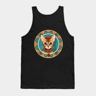 Abyssinian Cat Xmas Ornament, Love Cats Tank Top