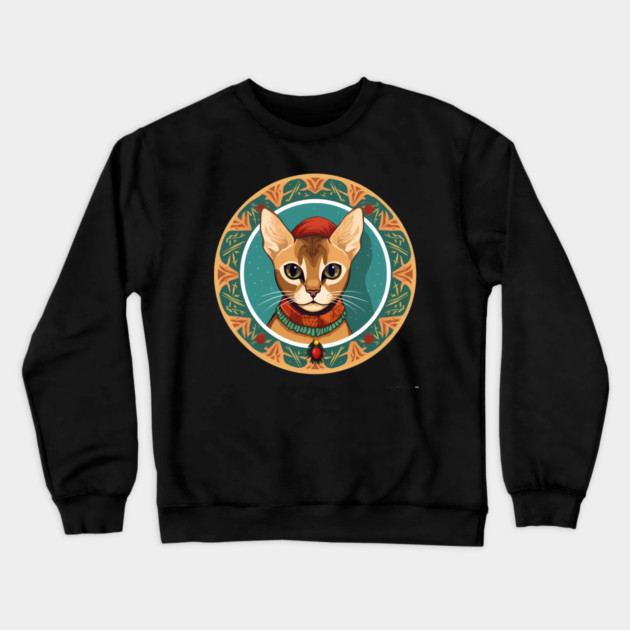 Abyssinian Cat Xmas Ornament, Love Cats Crewneck Sweatshirt by logiamerch
