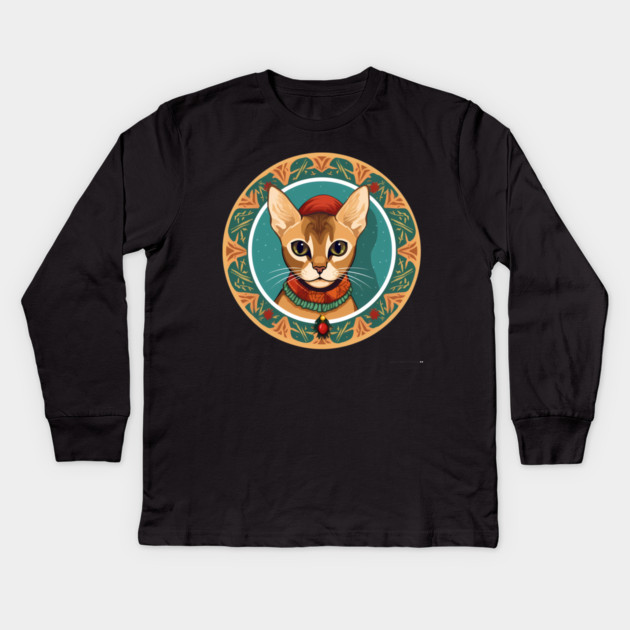 Abyssinian Cat Xmas Ornament, Love Cats Kids Long Sleeve T-Shirt by logiamerch
