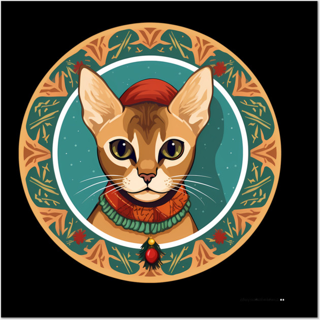 Abyssinian Cat Xmas Ornament, Love Cats Wall Art by logiamerch