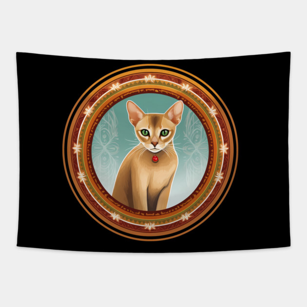 Abyssinian Cat Xmas Ornament, Love Cats Tapestry by logiamerch