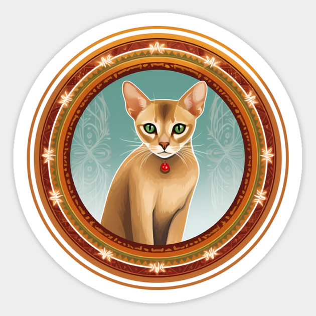 Abyssinian Cat Xmas Ornament, Love Cats Sticker by logiamerch