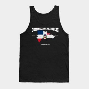 Vintage Dominican Republic Flag, Dominican coordinates, Dominican Republic location, Dominican Outfit Tank Top