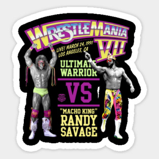 Ultimate Warrior Vs Macho Man Wrestlemania Sticker