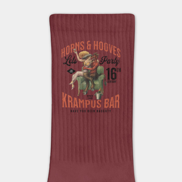 Distressed Horns & Hooves Krampus Bar Lets Party Naughty Christmas by Joaddo