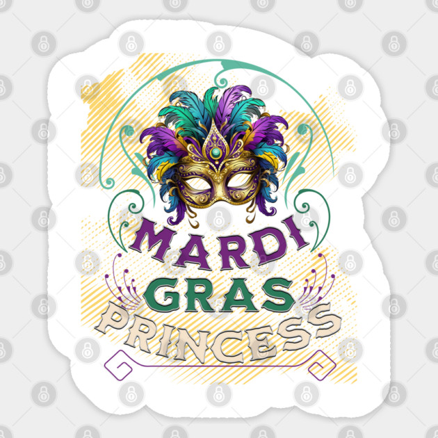 Mardi Gras Princess Sticker by WarFX Designs