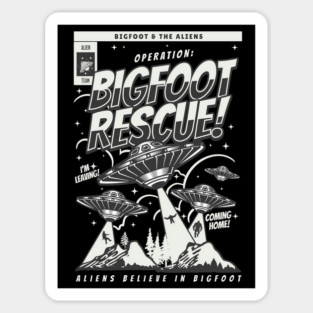 Bigfoot And Aliens Comics Sticker