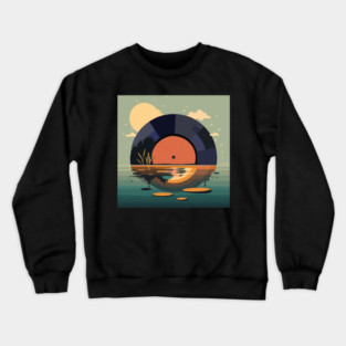 Vinyl LP Music record Sunset Crewneck Sweatshirt
